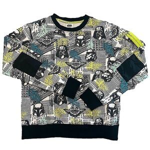 Star Wars Darth Vader, Yoda and R2-D2 graphic pullover tee, green zipper girl 14